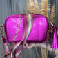 Borsa in pelle lurex